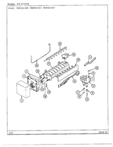 Ice Maker Diagram and Parts List for 621841  Admiral Refrigerator