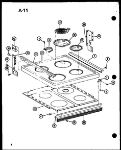 Cooktop Diagram and Parts List for ARR301-P85450-1S  Amana Range