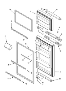 Door Parts Diagram and Parts List for ATB1822MRS01  Amana Refrigerator