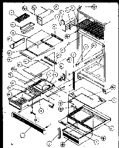 Cabinet Diagram and Parts List for TC18QL-P1111408WL  Amana Refrigerator