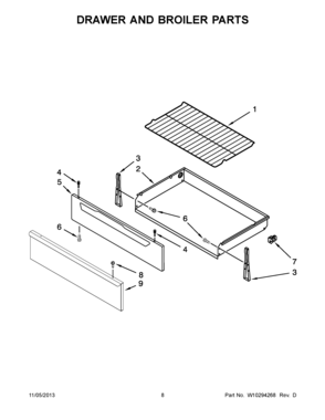 05 - DRAWER AND BROILER PARTS Diagram and Parts List for YMER7660WS1  Maytag Range