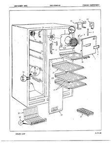 Freezer Compartment Diagram and Parts List for 19060A  Admiral Refrigerator