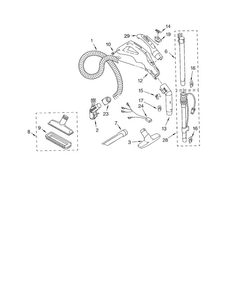 Hose And Attachments Diagram and Parts List for 11621513002  Kenmore Canister Vacuum