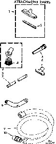 Attachment Parts Diagram and Parts List for 11628410  Kenmore Canister Vacuum