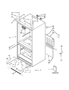 Cabinet Parts Diagram and Parts List for JFC2290REM00  Jenn-Air Refrigerator