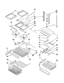 Shelf Parts Diagram and Parts List for JFC2089WTB1  Jenn-Air Refrigerator