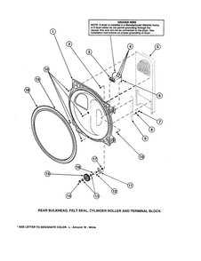 Rear Bulkhead/seal/cylinder Roller Diagram and Parts List for LG8609LW-PLG8609L2  Amana Washer Dryer Combo