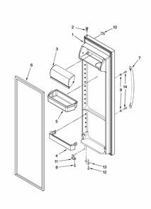 Refrigerator Door Parts Diagram and Parts List for MSD2242VES00  Maytag Refrigerator