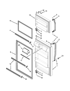 Door Parts Diagram and Parts List for A4TXCGFBW00  Amana Refrigerator