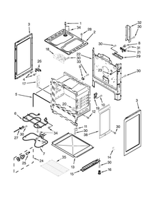 Chassis Parts Diagram and Parts List for ACR4303MEW0  Amana Range
