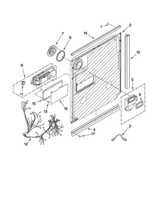 Door And Latch Parts Diagram and Parts List for MDBH989AWQ3  Maytag Dishwasher