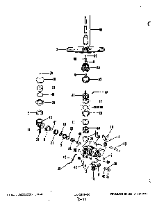 Motor & Pump Assembly Diagram and Parts List for DU50A-C-01  Magic Chef Dishwasher