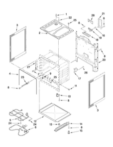 Chassis Parts Diagram and Parts List for 4KAER5500AW0  Amana Range