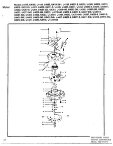 Motor Assembly Diagram and Parts List for U4371  Hoover Upright Vacuum