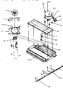 Compressor Compartment Diagram and Parts List for TX19R-P1158504W  Amana Refrigerator