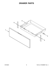 Drawer Parts Diagram and Parts List for YAES6603SFS3  Amana Range