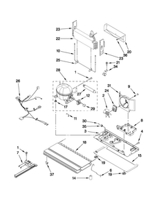 Unit Parts Diagram and Parts List for MBF2258XEW1  Maytag Refrigerator