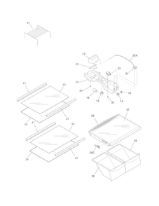 Shelves Diagram and Parts List for CRT182NB9  Crosley Refrigerator