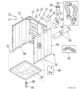 Cabinet Diagram and Parts List for SDG509WF  Speed Queen Dryer
