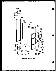 Freezer Door Parts Diagram and Parts List for SD19W-C-P60340-23WC  Amana Refrigerator