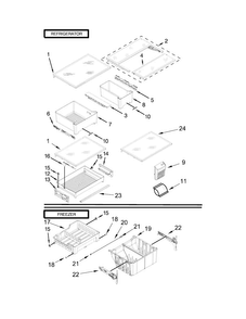 Shelf Parts Diagram and Parts List for MFF2055DRE00  Maytag Refrigerator