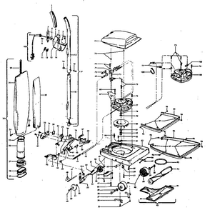 Main Assembly Diagram and Parts List for U4449-048  Hoover Upright Vacuum