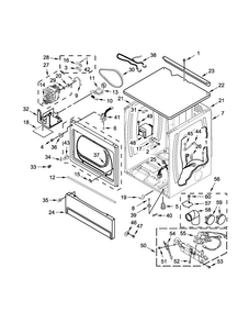 Upper Cabinet And Front Panel Parts Diagram and Parts List for MLG27PNBGW0  Maytag Dryer