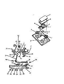 Top Burner Assy Diagram and Parts List for RBK28FG0 P1143035NW Amana Range
