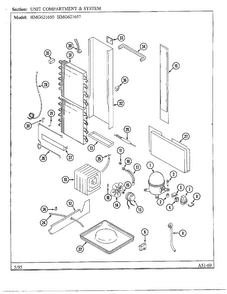 Unit Compartment And System Diagram and Parts List for HMG621657  Admiral Refrigerator