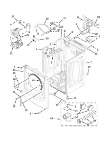 Cabinet Parts Diagram and Parts List for MED3500FW0  Maytag Dryer