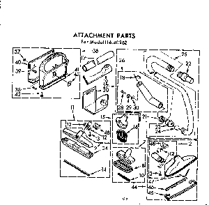 Attachment Parts Diagram and Parts List for 11640262  Kenmore Central Vacuum
