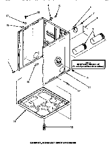 Cabinet, Exhaust Duct & Base Diagram and Parts List for CE4307W P1163513WW Amana Dryer