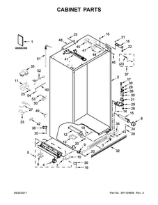 Cabinet Parts Diagram and Parts List for JS48SSDUDE01  Jenn-Air Refrigerator