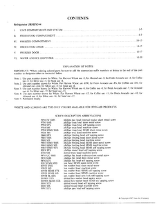 Contents/explanation Of Notes Diagram and Parts List for 24882  Jenn-Air Refrigerator