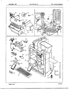 Ice And Water Dispenser Diagram and Parts List for 19972A  Admiral Refrigerator