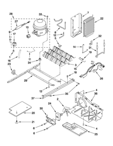 Unit Parts Diagram and Parts List for 5MS224NEWY02  Maytag Refrigerator