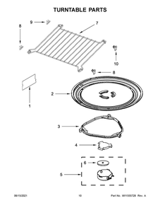 Turntable Parts Diagram and Parts List for JMV8208CS07  Maytag Microwave