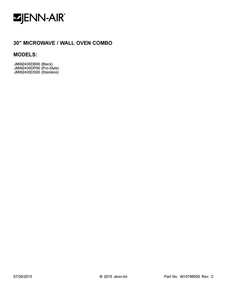 Cover Sheet Diagram and Parts List for JMW2430DP00  Jenn-Air Microwave