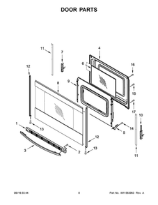 Door Parts Diagram and Parts List for ACR4303MFS5  Amana Range