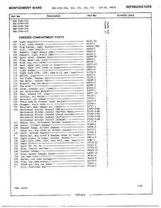 Freezer Compartment Parts Page 2 Diagram and Parts List for 2484-42A  Admiral Refrigerator