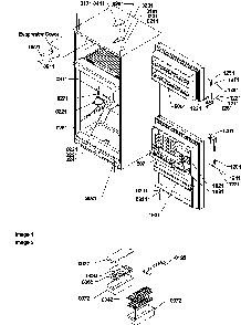 Door, Hinges And Accessories Diagram and Parts List for THI21TL-P1302602WL  Amana Refrigerator