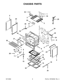 Chassis Parts Diagram and Parts List for MGR6600FZ6  Maytag Range