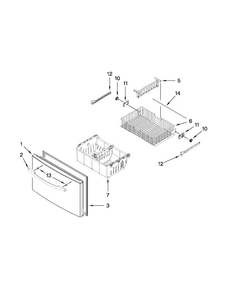 Freezer Door Parts Diagram and Parts List for MFI2665XEM8  Maytag Refrigerator
