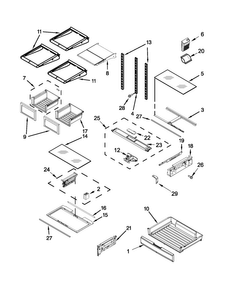 Shelf Parts Diagram and Parts List for MFT2672AEW12  Maytag Refrigerator