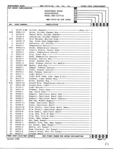 Fresh Food Compartment Page 2 Diagram and Parts List for 23274A  Admiral Refrigerator