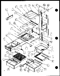Refrigerator Shelving And Drawers Diagram and Parts List for SZDE20KB-P1117602W  Amana Refrigerator