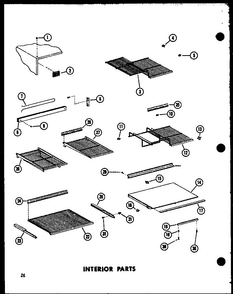 Interior Parts Diagram and Parts List for TC18C-C-P73500-16WC  Amana Refrigerator