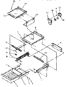 Cabinet Shelving Diagram and Parts List for TR21S4W-P1196102WW  Amana Refrigerator