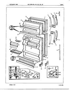 Doors Assembly Diagram and Parts List for 19884B  Admiral Refrigerator