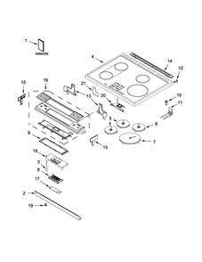 Cooktop Parts Diagram and Parts List for JIS1450DP0  Jenn-Air Range